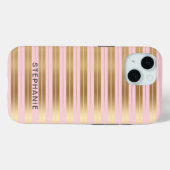 Elegante moderne gepersonaliseerde roze en gouden Case-Mate iPhone case (Achterkant (horizontaal))