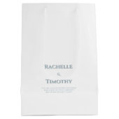 Elegante moderne gepersonaliseerde witte foto brui medium cadeauzakje (Achterkant)