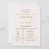 Elegante & moderne gepolijste look bruiloft kaart (Voorkant)