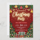 Elegante moderne geruite groene kerstfeest kaart (Voorkant)