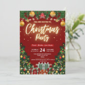 Elegante moderne geruite groene kerstfeest kaart (Staand voorkant)