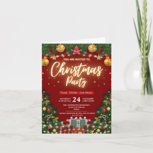 Elegante moderne geruite groene Kerstmis (Voorkant)