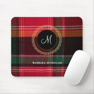 Elegante moderne geruite Madras personaliseren Muismat