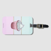 Elegante moderne gestreepte, Cupcake  Bagagelabel (Voorkant (horizontaal))