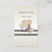 Elegante moderne, gestreepte, gebak bloemenretro m visitekaartje (Voorkant)