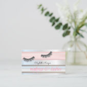 Elegante moderne gestreepte glitter wimpers, visitekaartje (Staand voorkant)