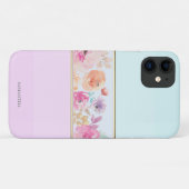 Elegante moderne gestreepte, ombre, bloemen -Perso Case-Mate iPhone Case (Achterkant (horizontaal))