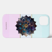 Elegante moderne gestreepte, ombre mandala Case-Mate iPhone case (Achterkant (horizontaal))