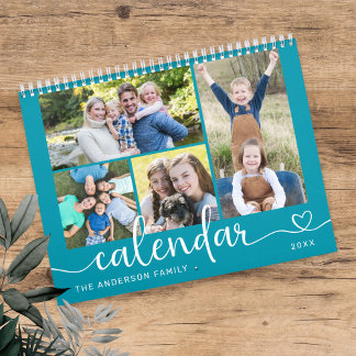 Elegante moderne gezelfamiliefoto's 2026 kalender