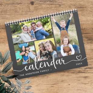 Elegante moderne gezelfamiliefotos 2026 kalender
