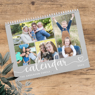 Elegante moderne gezelfamiliefoto's 2026 kalender