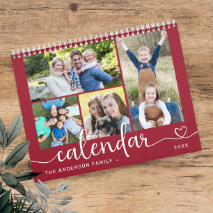 Elegante moderne gezelfamiliefotos 2026 kalender