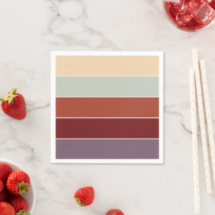 Elegante Moderne Gezellige Herfstkleuren Gestreept Servet