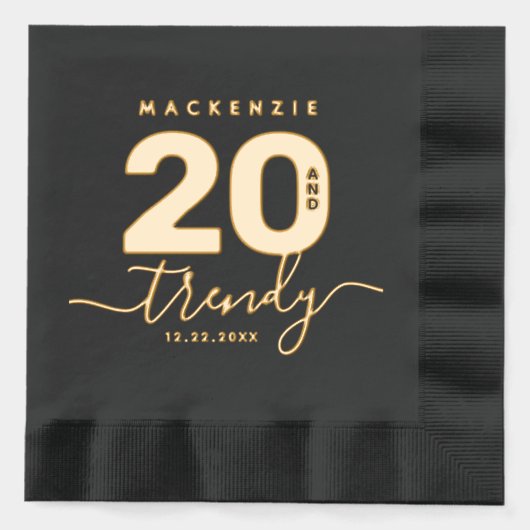 Elegante moderne Girly 20 en trendy Folie Servetten (Voorkant)