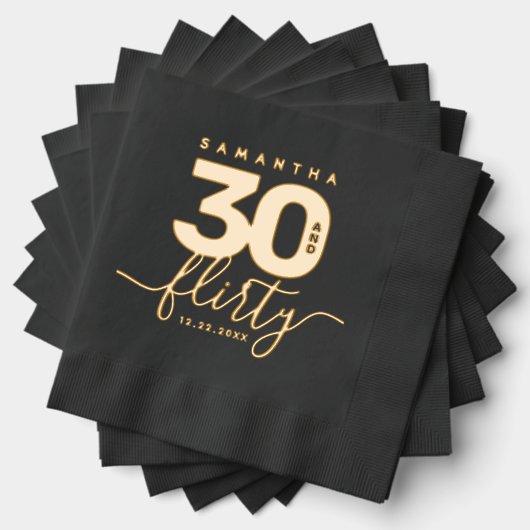 Elegante moderne Girly 30 en Flirty Folie Servetten (Insitu (Gestapeld))