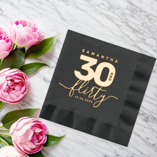 Elegante moderne Girly 30 en Flirty Folie Servetten (Insitu (Huwelijk))