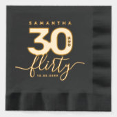 Elegante moderne Girly 30 en Flirty Folie Servetten (Voorkant)