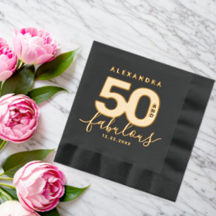 Elegante moderne Girly 50 en fantastisch Folie Servetten