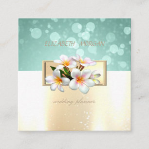 Elegante Moderne Glamour, Nepgoud, Bokeh, Bloemen Vierkante Visitekaartje