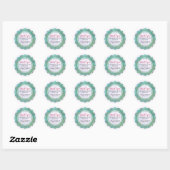 Elegante moderne glanzende turquoise mandala bedan ronde sticker (Vel)