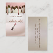 Elegante Moderne Glitter Drops, Lippenstift Visitekaartje (Voorkant / Achterkant)