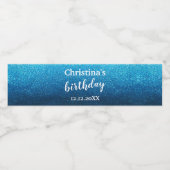 Elegante Moderne Glitter Verjaardagsfeest Bruiloft Waterfles Etiket (Enkel label)