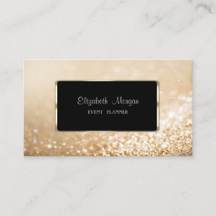 Elegante Moderne Glitterende Bokeh, Zwarte Frame Visitekaartje