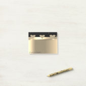 Elegante Moderne Glitterige Gouden Harten - Persoo Post-it® Notes (Op bureau)