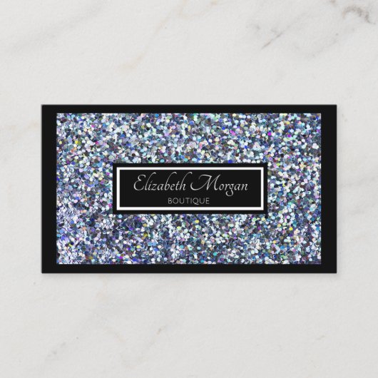 Elegante Moderne Glitters, Glans, Lijst Visitekaartje (Voorkant)