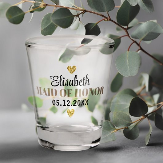 Elegante moderne glittersharten aangepaste bruidsd shot glas