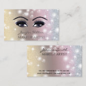 Elegante moderne glittery wimpers oog make-up visitekaartje (Voorkant / Achterkant)