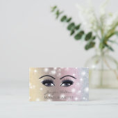 Elegante moderne glittery wimpers oog make-up visitekaartje (Staand voorkant)