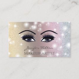 Elegante moderne glittery wimpers oog make-up visitekaartje