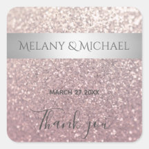 Elegante moderne glittery zilveren streep Bedankt