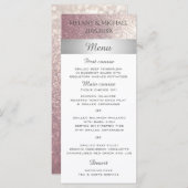 Elegante moderne glittery zilveren streep menu (Voorkant / Achterkant)