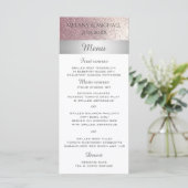 Elegante moderne glittery zilveren streep menu (Staand voorkant)