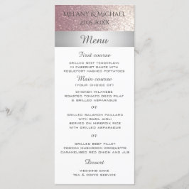 Elegante moderne glittery zilveren streep menu
