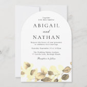 Elegante moderne Gold Leaf Wedding Arch Kaart (Voorkant)