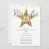 Elegante moderne Gold Stars Retirement Party Kaart (Voorkant)