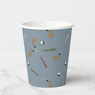 Elegante Moderne Golf Golfer Club Balpatroon Blauw Papieren Bekers