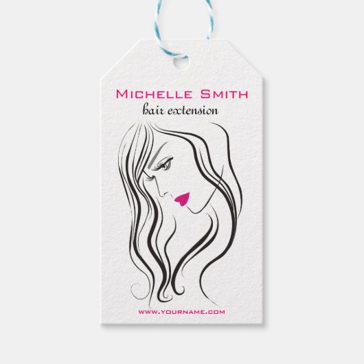 Elegante moderne golvende haar wimpers schoonheids cadeaulabel (Voorkant)