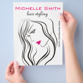 Elegante moderne golvende haar wimpers schoonheids flyer (Hand)