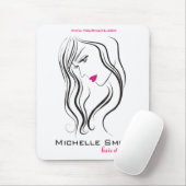 Elegante moderne golvende haar wimpers schoonheids muismat (Met muis)