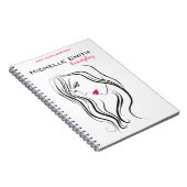 Elegante moderne golvende haar wimpers schoonheids notitieboek (Rechterzijde)