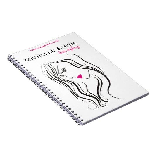 Elegante moderne golvende haar wimpers schoonheids notitieboek (Rechterzijde)