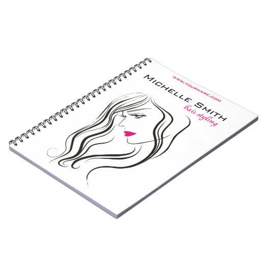 Elegante moderne golvende haar wimpers schoonheids notitieboek (Linkerzijde)