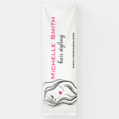 Elegante moderne golvende haar wimpers schoonheids spandoek (Verticaal)