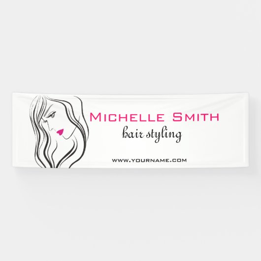 Elegante moderne golvende haar wimpers schoonheids spandoek (Horizontaal)