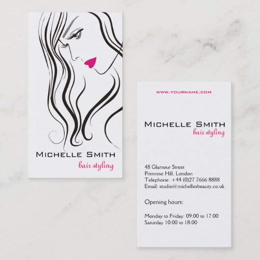 Elegante moderne golvende haar wimpers schoonheids visitekaartje (Voorkant / Achterkant)