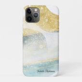 Elegante moderne goud folie en turquoise abstracte Case-Mate iPhone case (Achterkant)